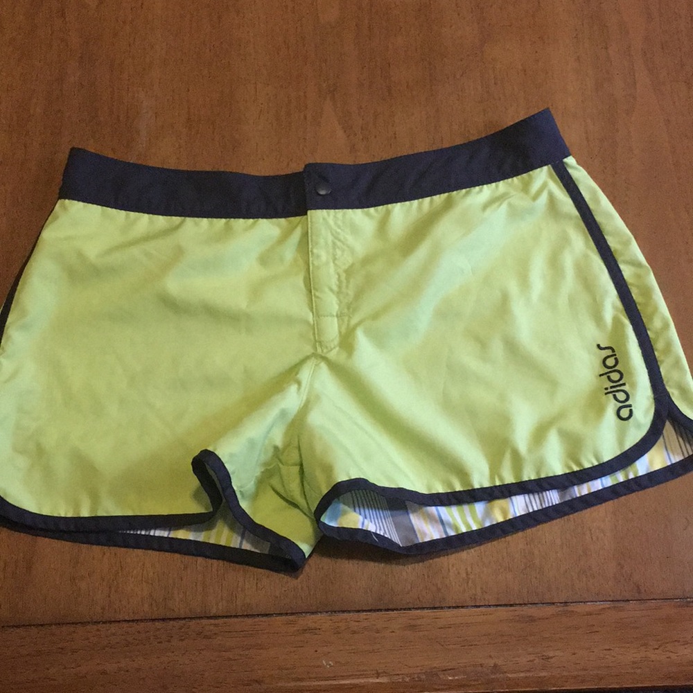 Neon Adidas reversible running shorts